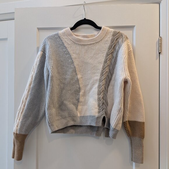 Wilfred Sweaters - Aritzia Wilfred Lonell Merino Wool Knit Colorblock Crew Neck Sweater